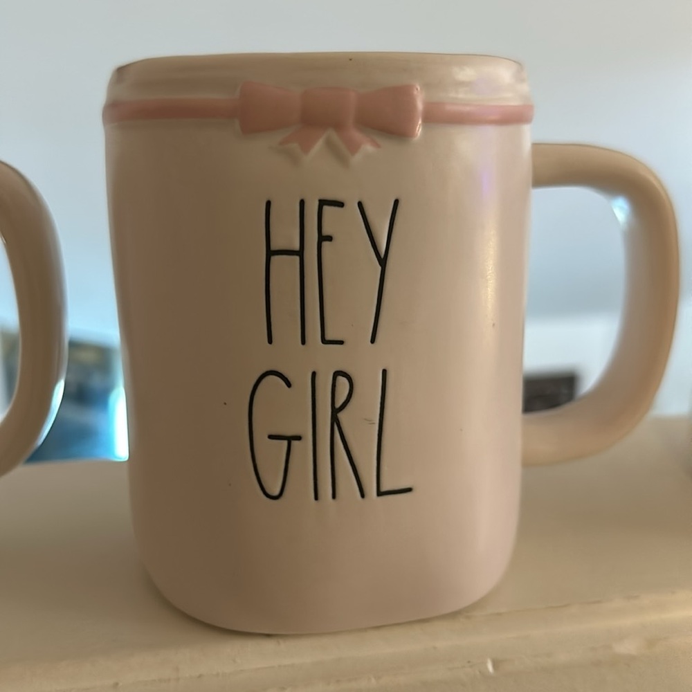 Three pink Rae Dunn mugs. - Picture 2 of 6
